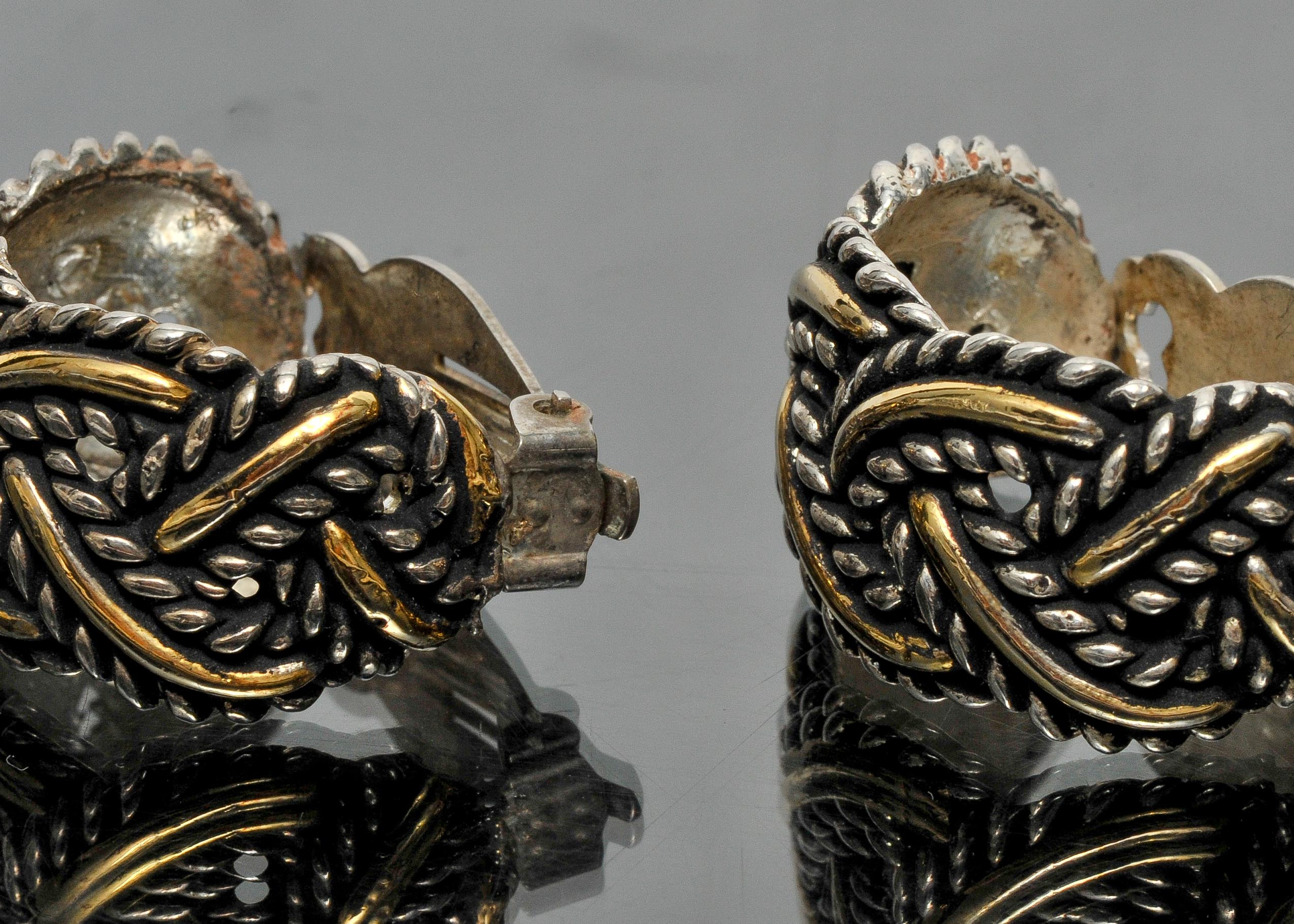 Pair of Metal Braided Clip-On Earrings