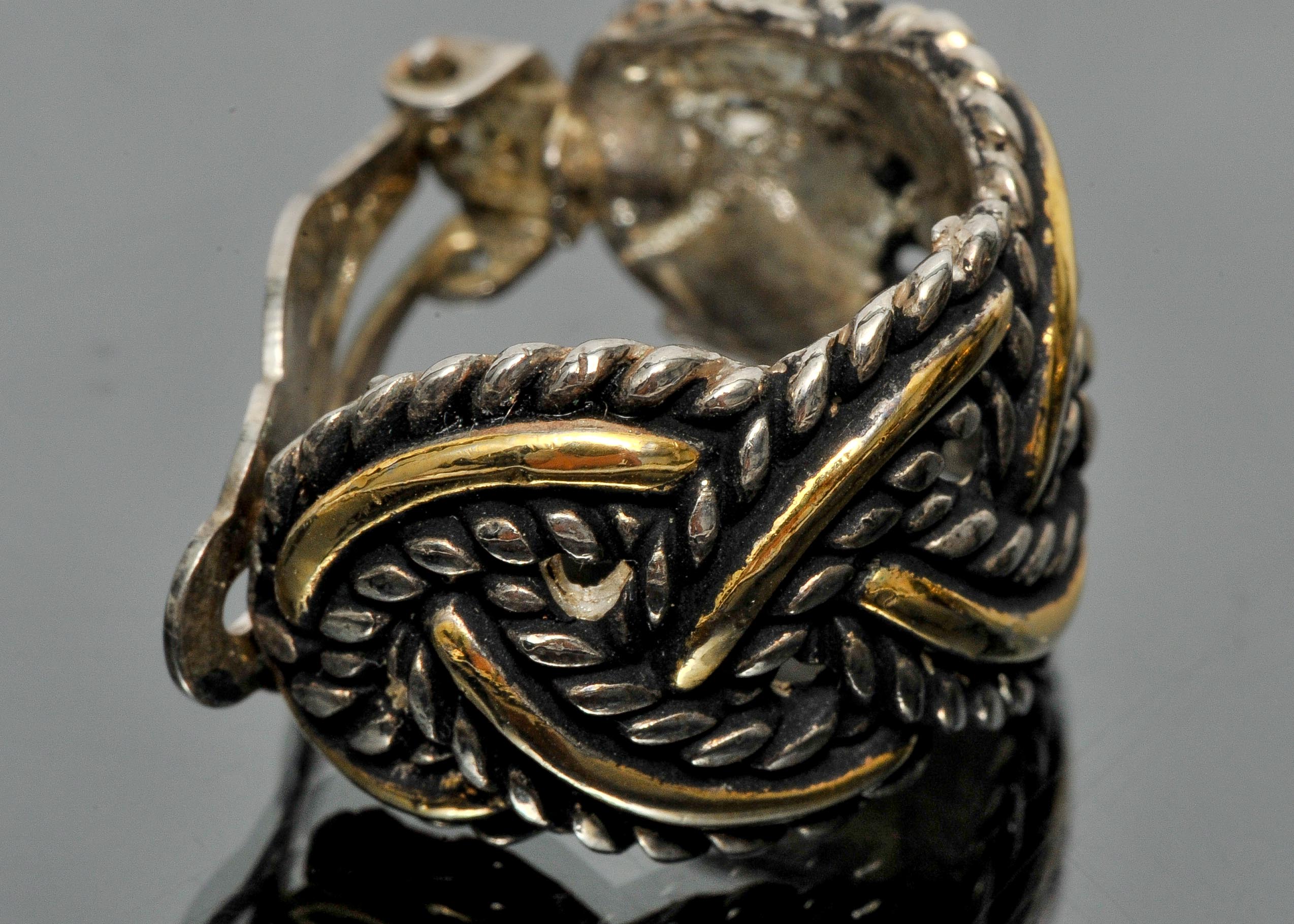 Pair of Metal Braided Clip-On Earrings