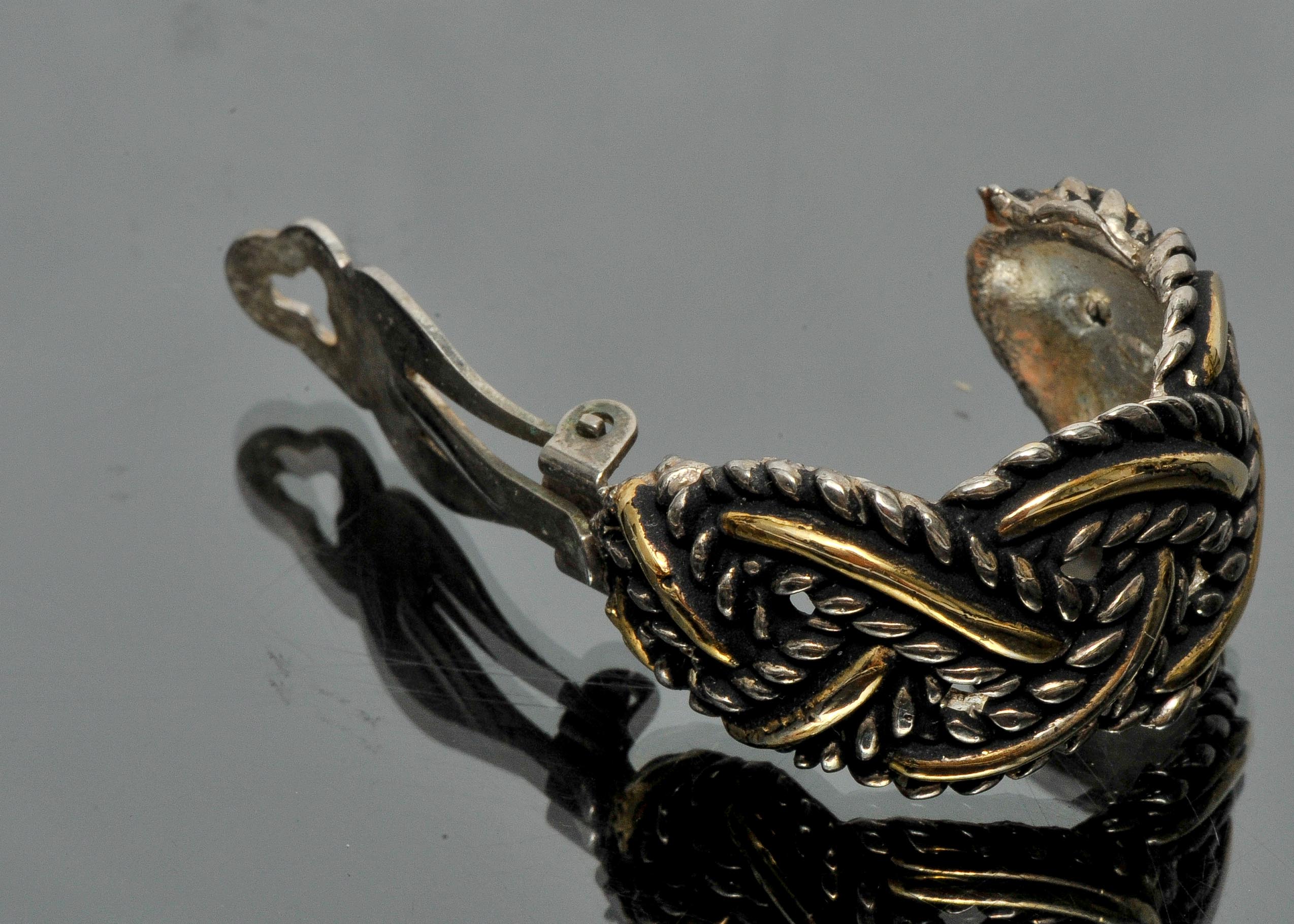 Pair of Metal Braided Clip-On Earrings