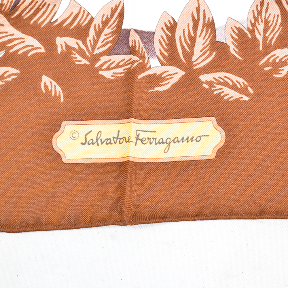 Salvatore Ferragamo Animal Print Silk Scarf