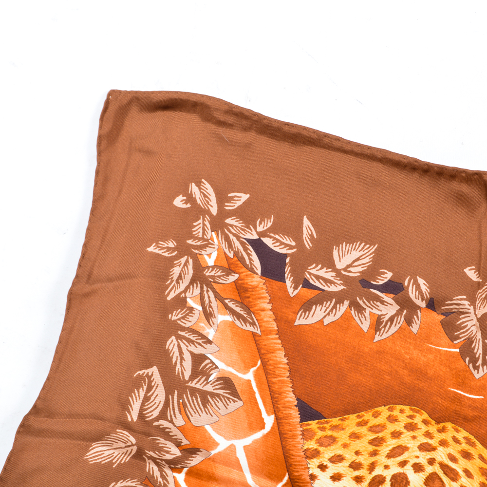 Salvatore Ferragamo Animal Print Silk Scarf