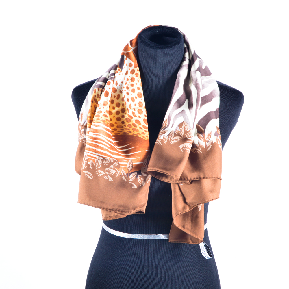 Salvatore Ferragamo Animal Print Silk Scarf