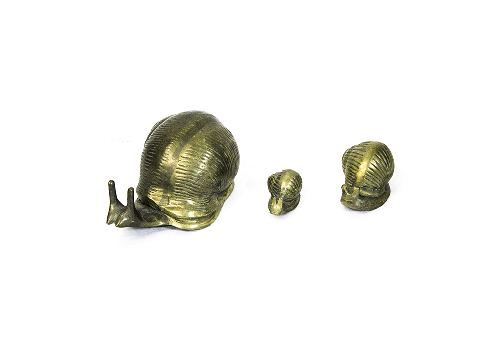 Trio of Vintage Decorative Brass Snails