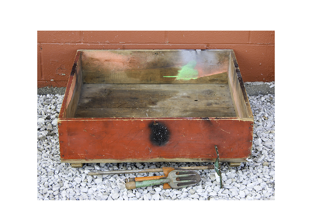 Vintage Children's Size Sandbox and Tools