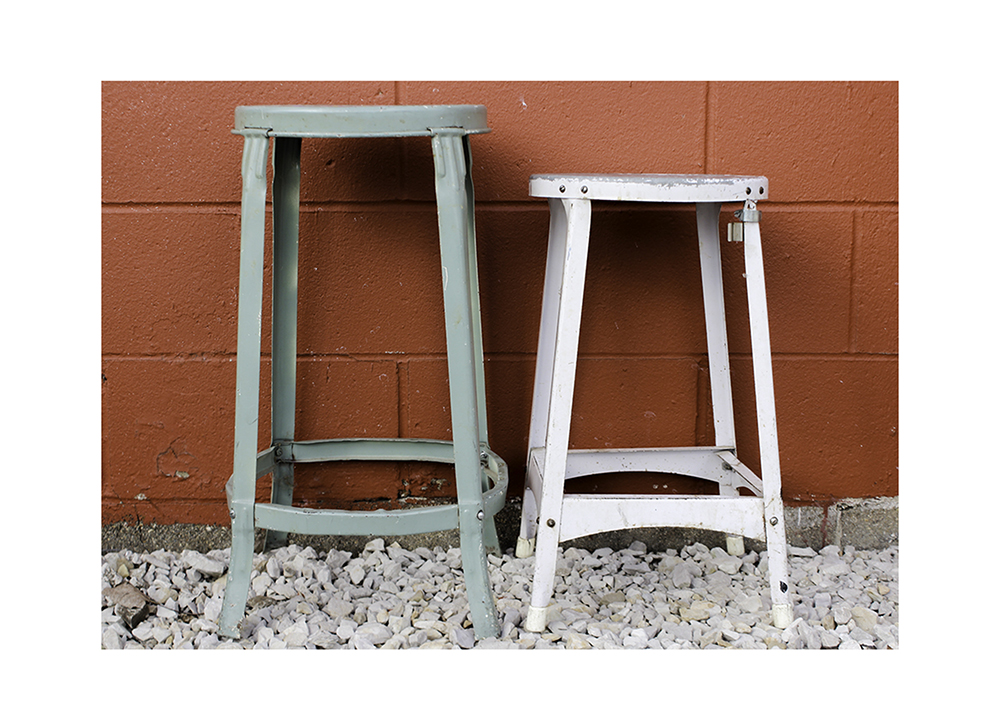 Pair of Industrial Style Metal Stools