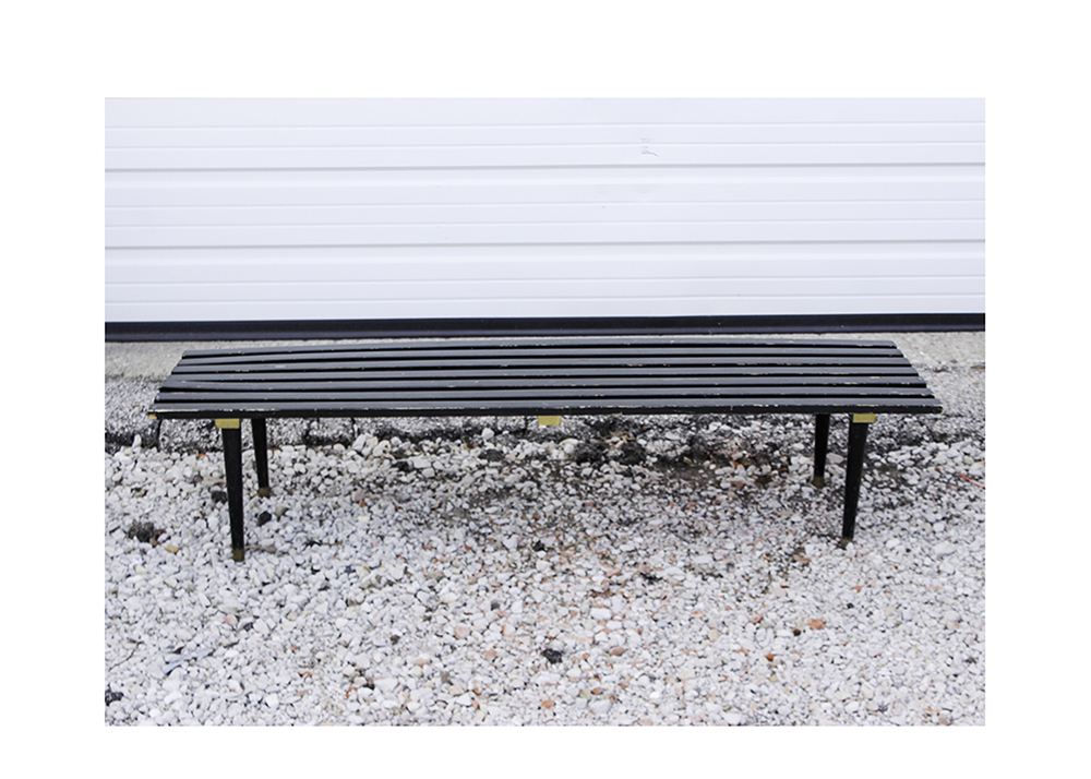 George Nelson Style Mid Century Modern Slat Bench
