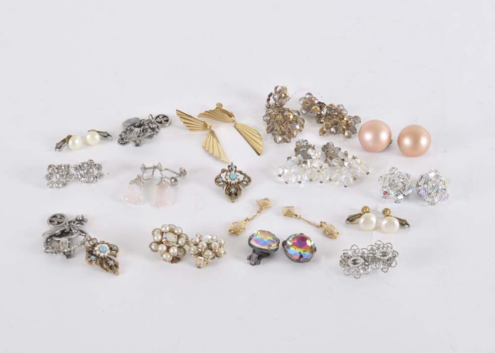 Collection of Costume Jewelry Earrings