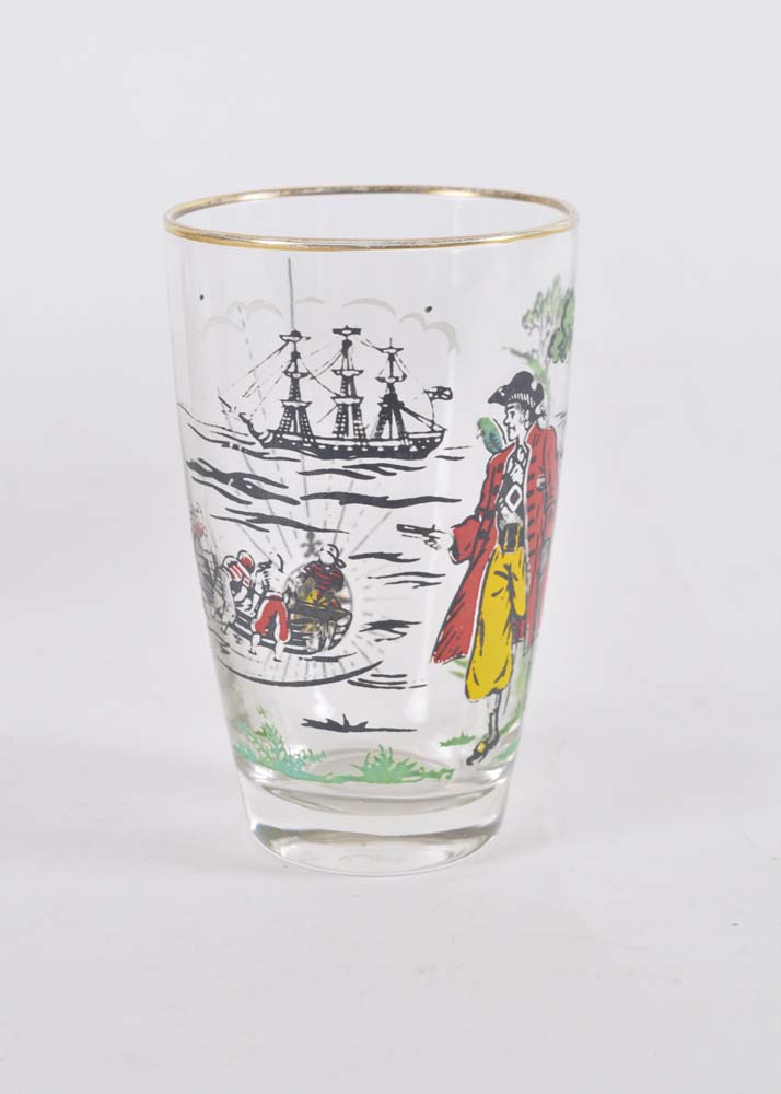 Quartet of Treasure Island Glasses by Libbey