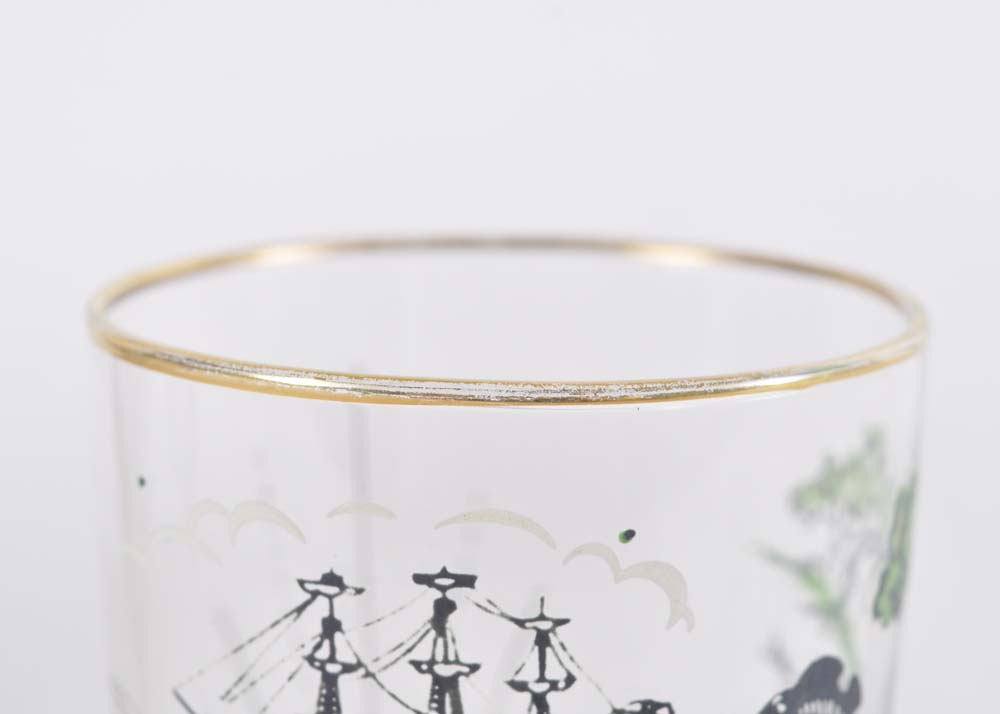 Quartet of Treasure Island Glasses by Libbey