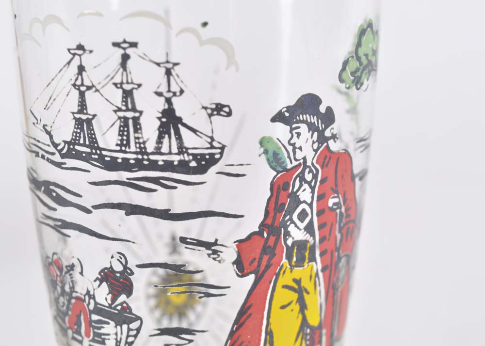 Quartet of Treasure Island Glasses by Libbey
