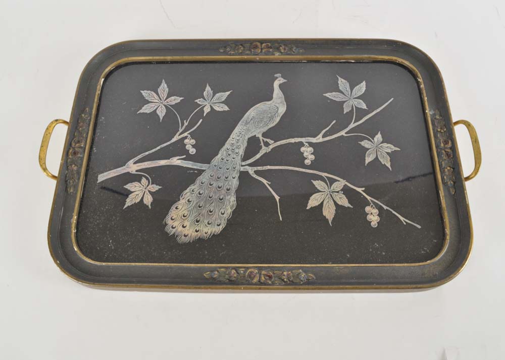 Vintage Peacock Tray