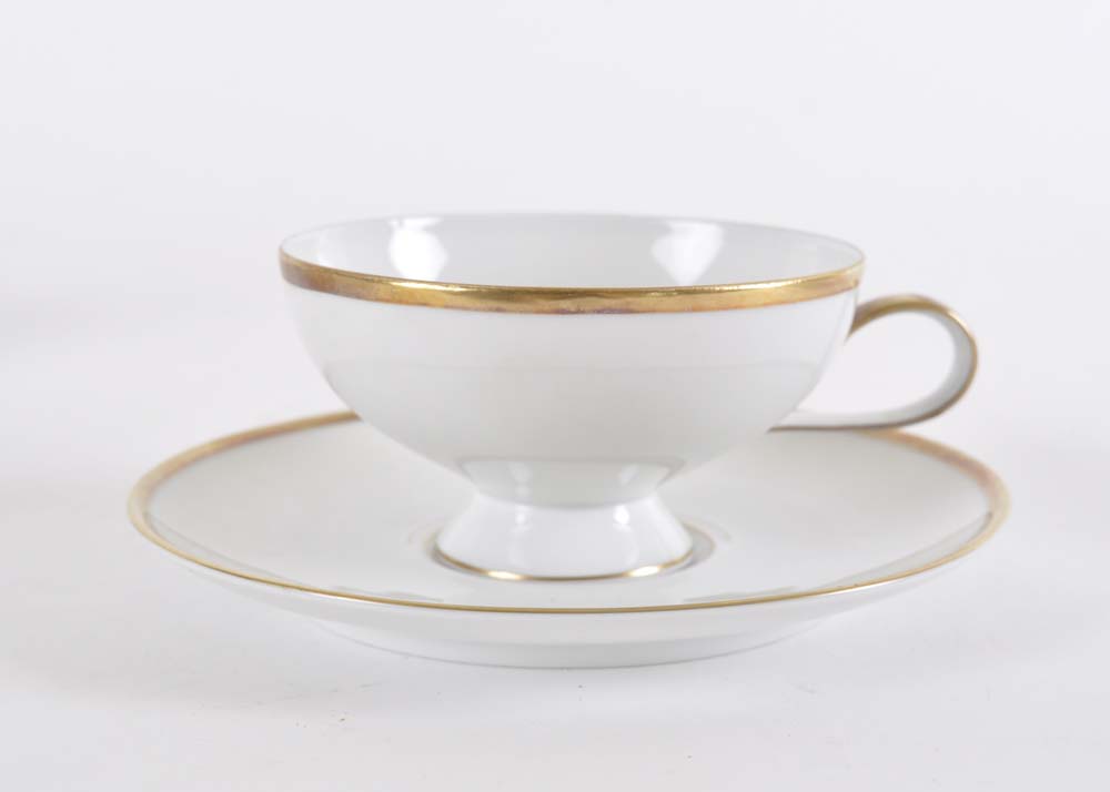Quintet of Rosenthal Elegante Footed Cup and Saucer Sets