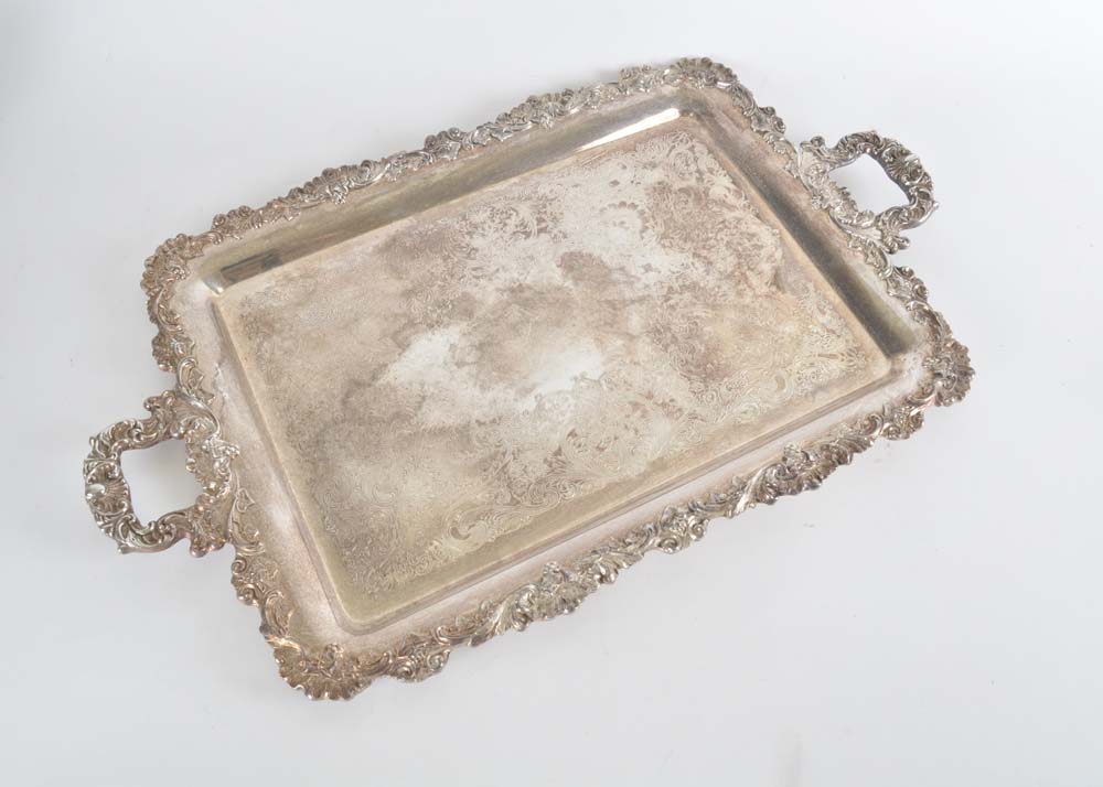 International Silver Du Barry Chased Silverplate Holloware Tea Service