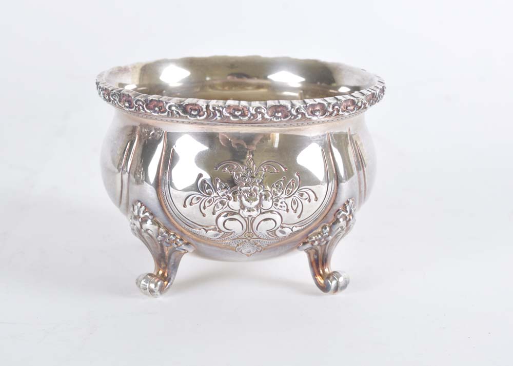 International Silver Du Barry Chased Silverplate Holloware Tea Service