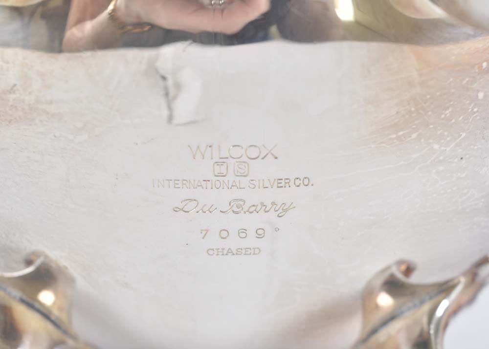 International Silver Du Barry Chased Silverplate Holloware Tea Service