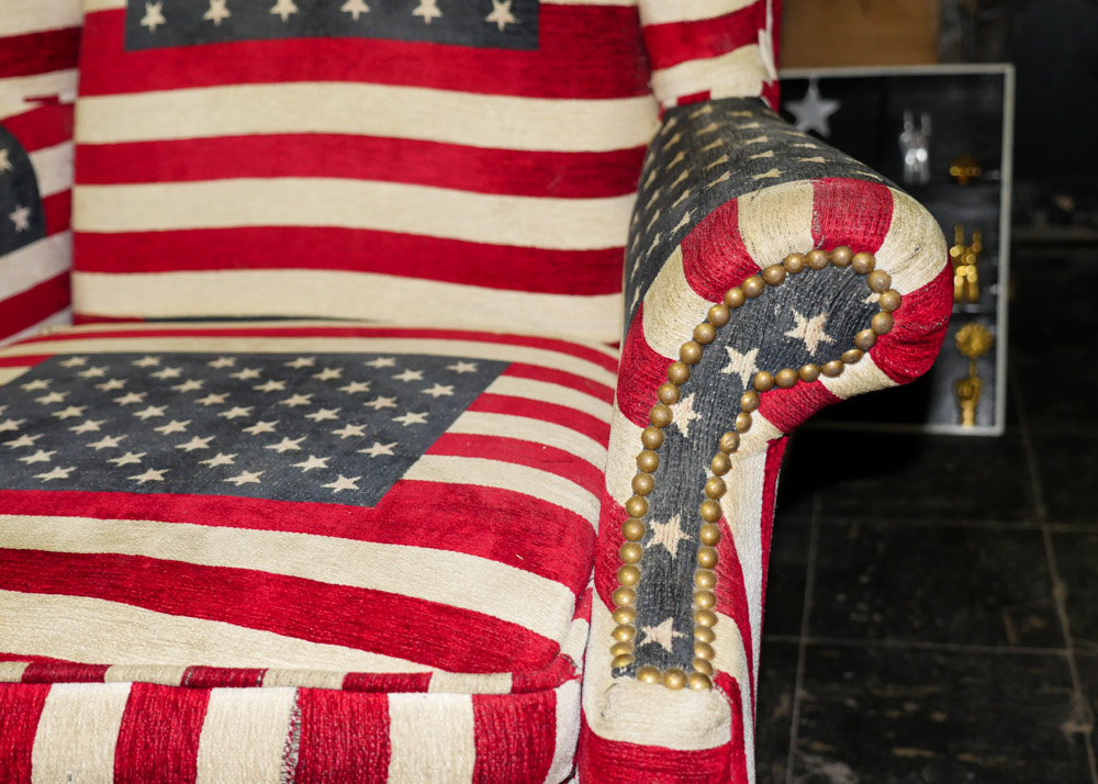 American Flag Wingback Armchair
