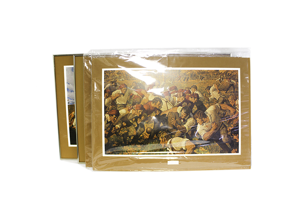 Collection of Four Arnold Friberg Football Offset Lithographs