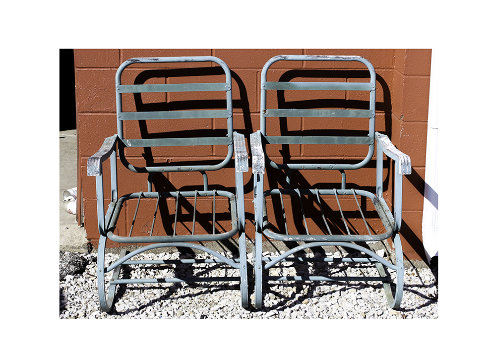 Pair of Mid-Century Metal Patio Spring Chairs.