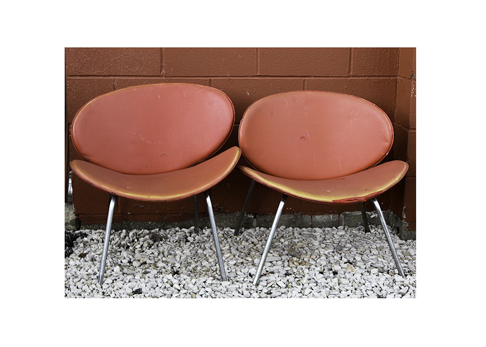 Pair of Matching Mid Century Modern "Orange Slice" Chairs