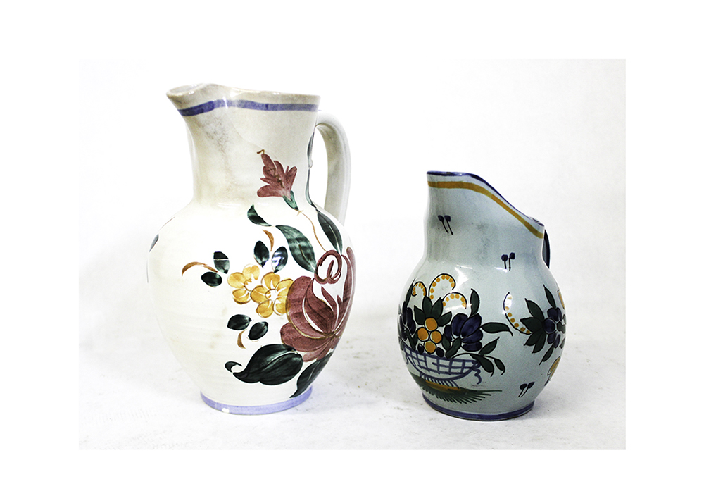 Pair of Artisan Made Pottery Pitchers Includes Redwing