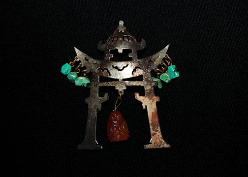 Vintage Chinese Style Sterling Silver Pin