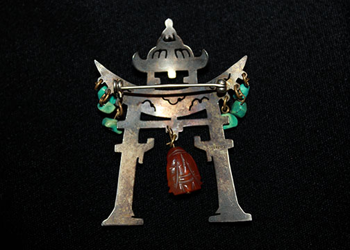 Vintage Chinese Style Sterling Silver Pin