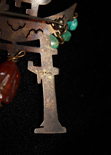 Vintage Chinese Style Sterling Silver Pin