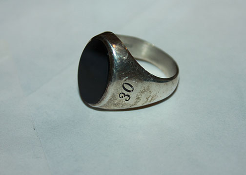 Men's Sterling Silver Ford Commemorative Ring with Onyx