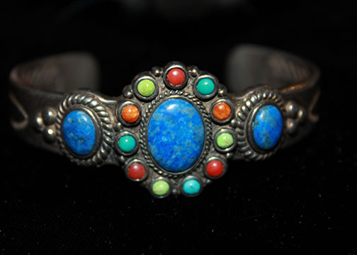 Vintage Sterling Silver Don Lucas "High Desert" Southwestern Cuff