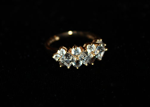 10K Gold Ring with Cubic Zirconia Stones
