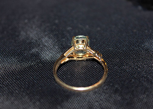 14K Gold Ring with Sky Blue Topaz Stone