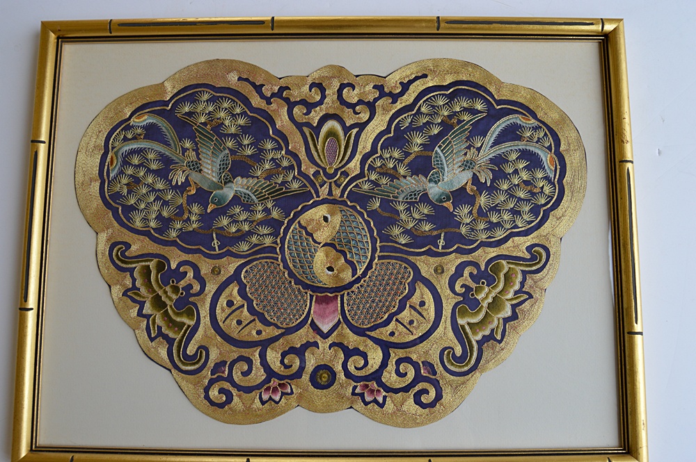 Pair of Framed Embroidered Chinese Silks