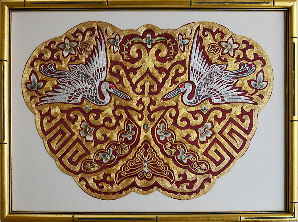 Pair of Framed Embroidered Chinese Silks