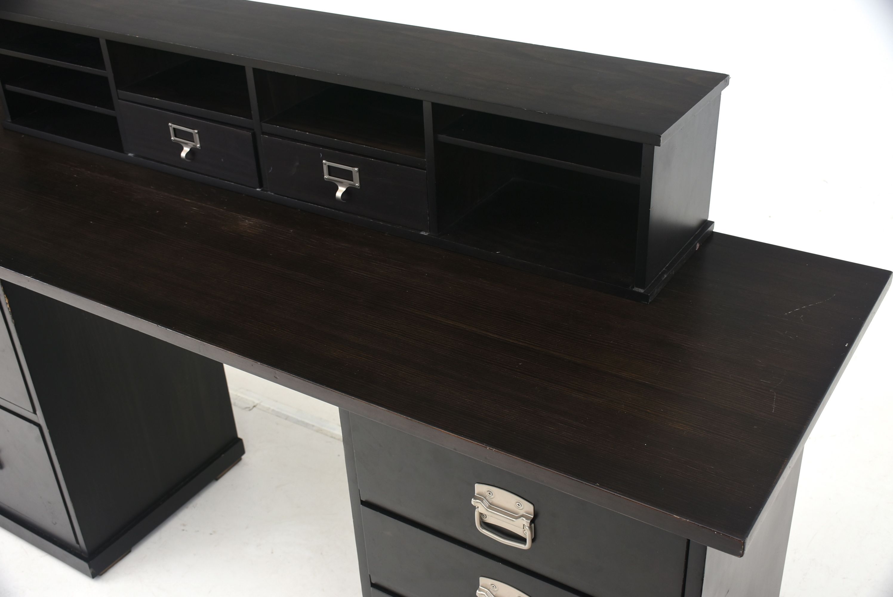 Pottery Barn "Bedford" Black Contemporary Office Desk