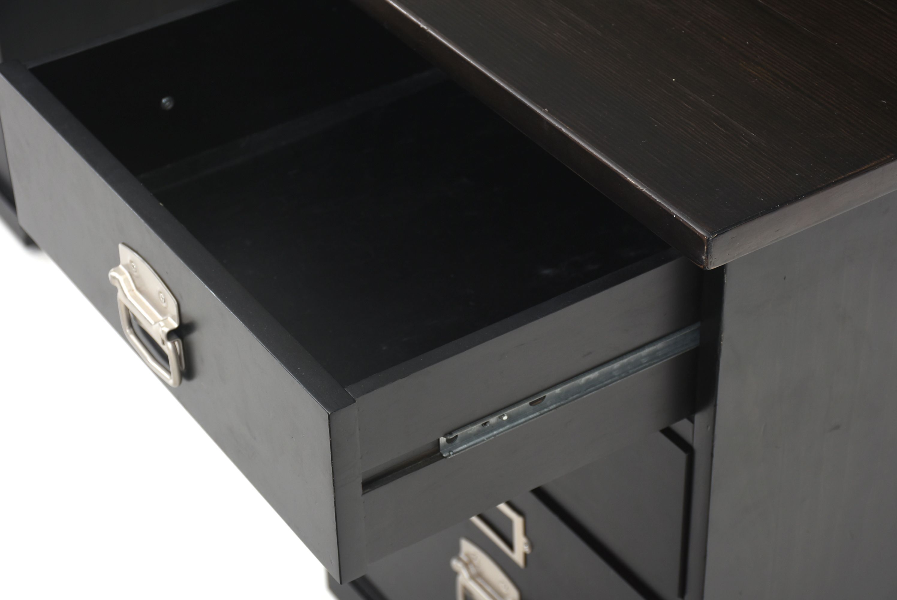 Pottery Barn "Bedford" Black Contemporary Office Desk