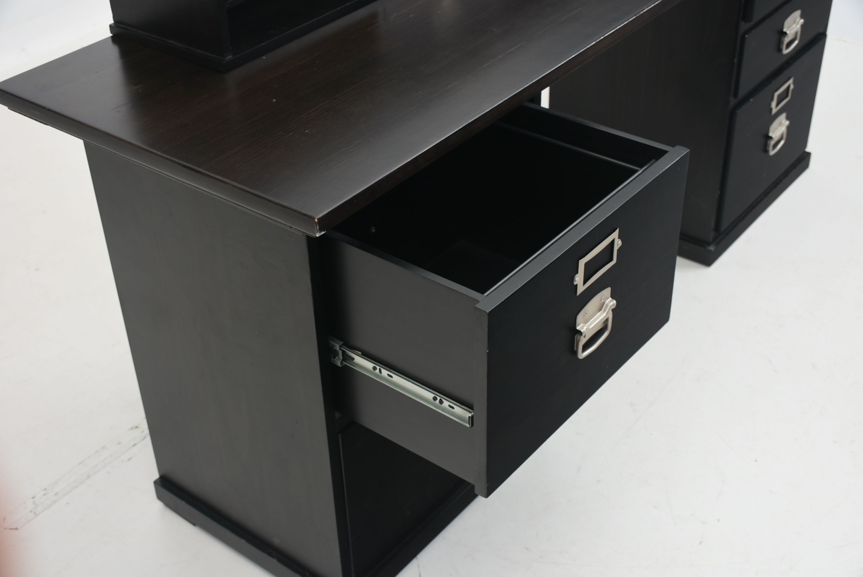 Pottery Barn "Bedford" Black Contemporary Office Desk