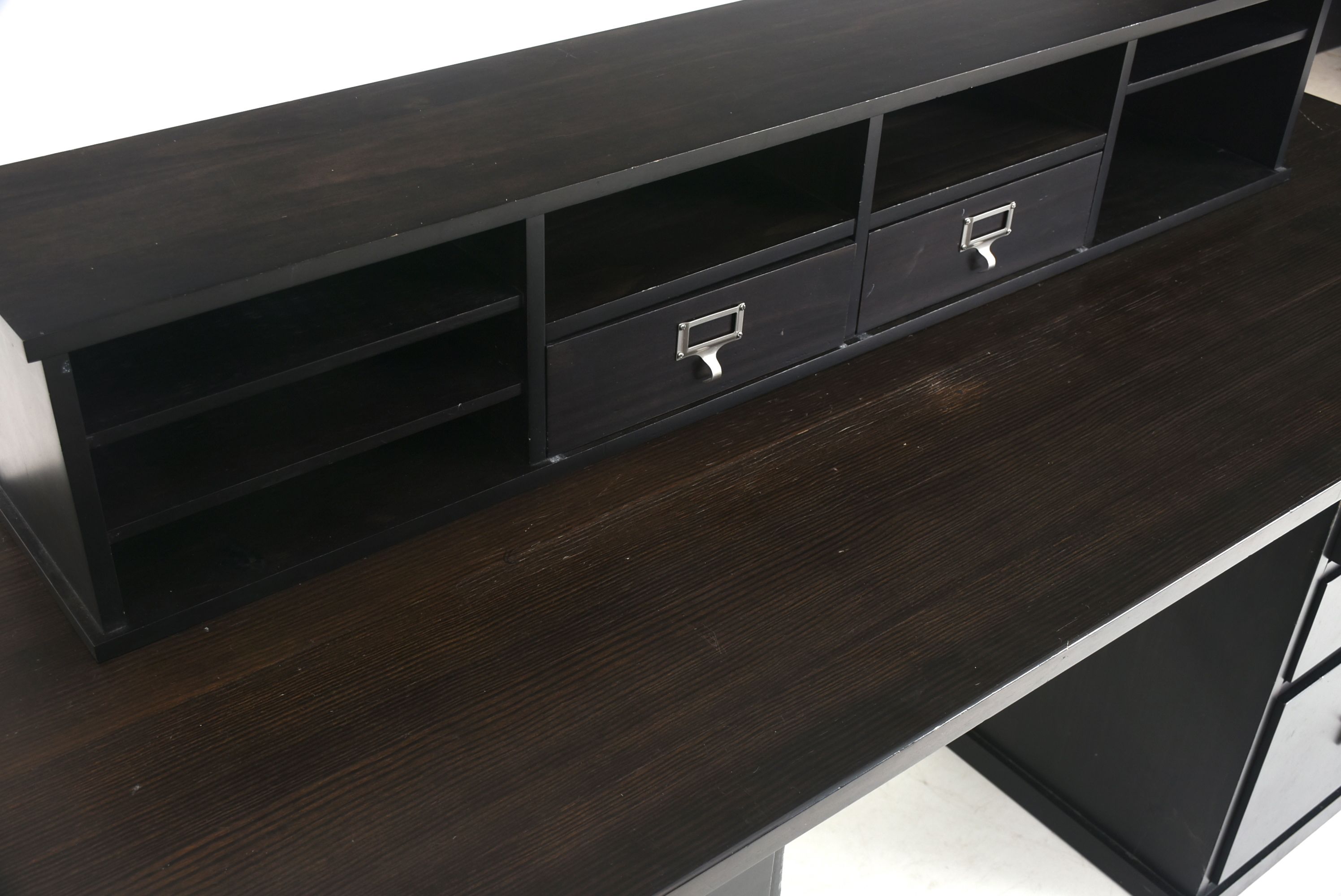 Pottery Barn "Bedford" Black Contemporary Office Desk