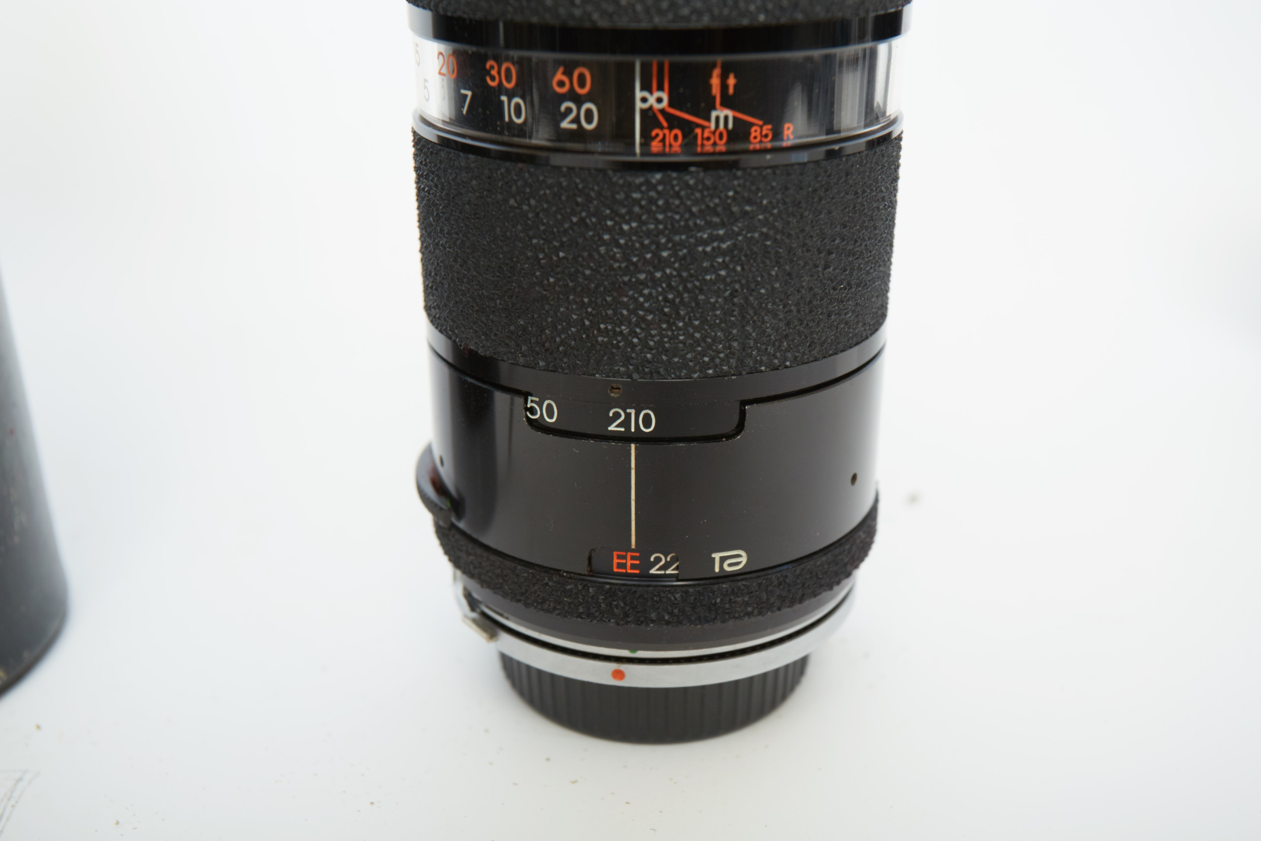 Vintage Olympus OM-1 SLR Camera with Three Lenses