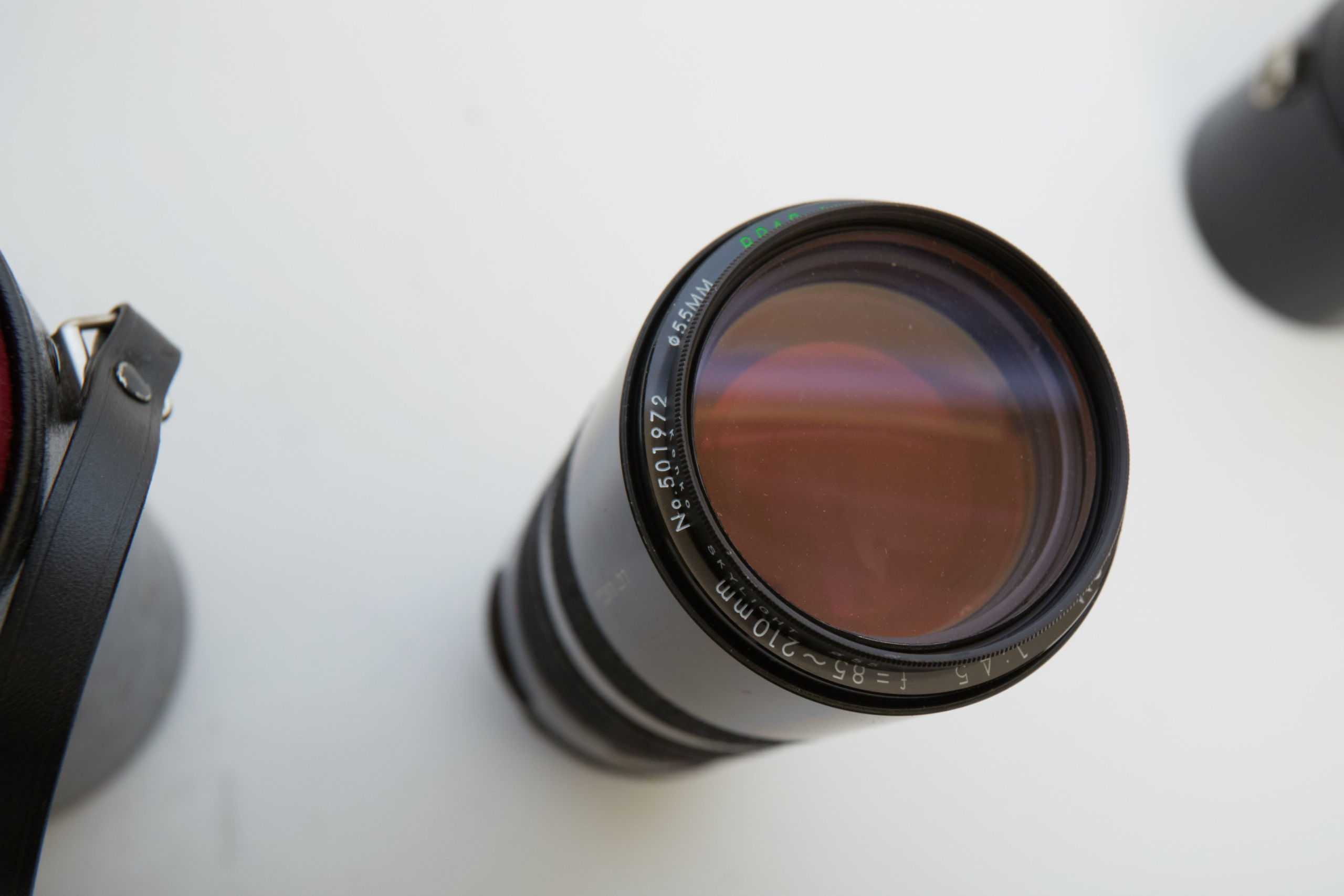 Vintage Olympus OM-1 SLR Camera with Three Lenses