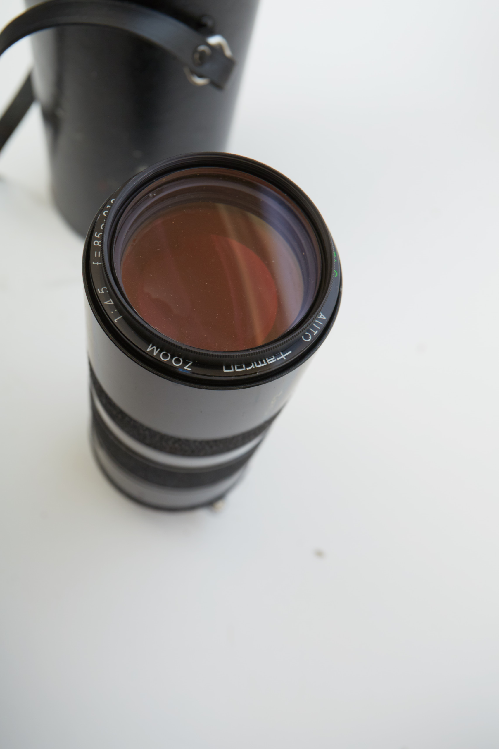 Vintage Olympus OM-1 SLR Camera with Three Lenses