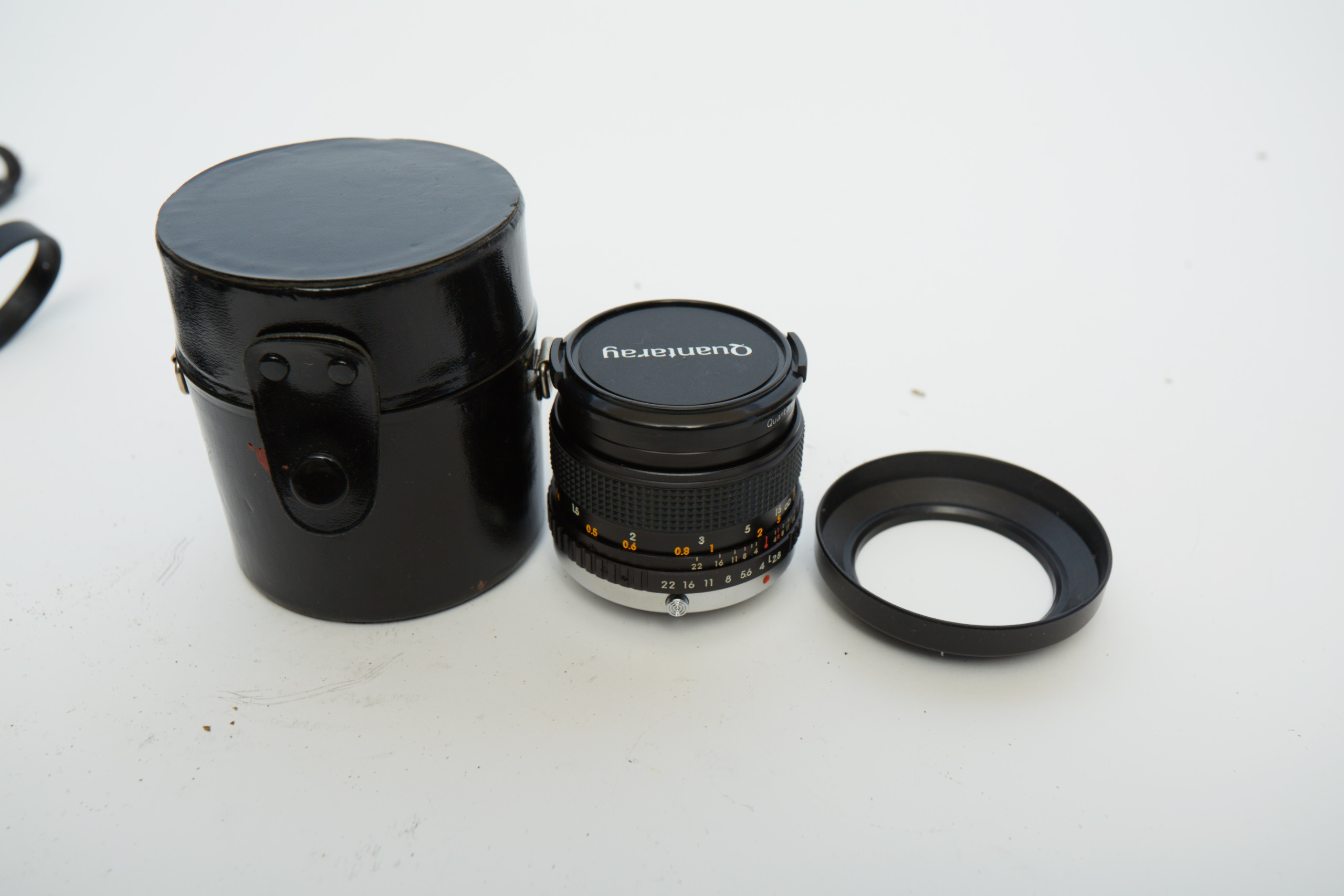 Vintage Olympus OM-1 SLR Camera with Three Lenses