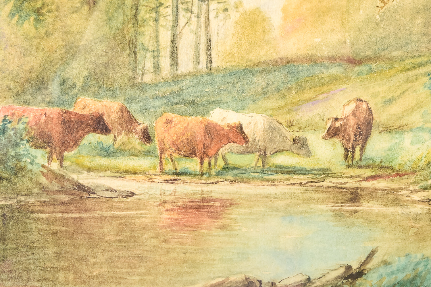 Junius Sloan 1886 Original Watercolor Painting