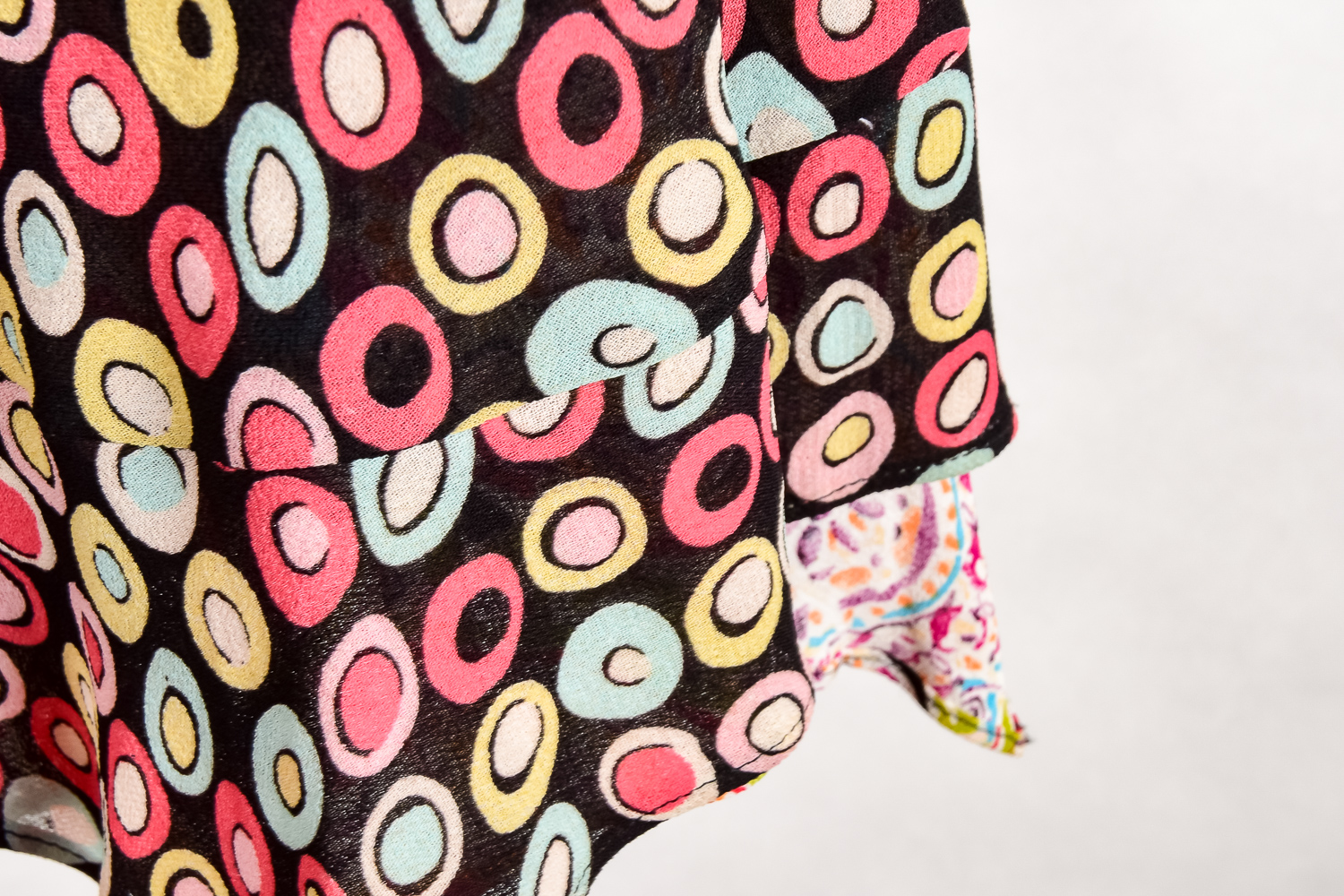 Women's Printed Silk Blouse and Skirt