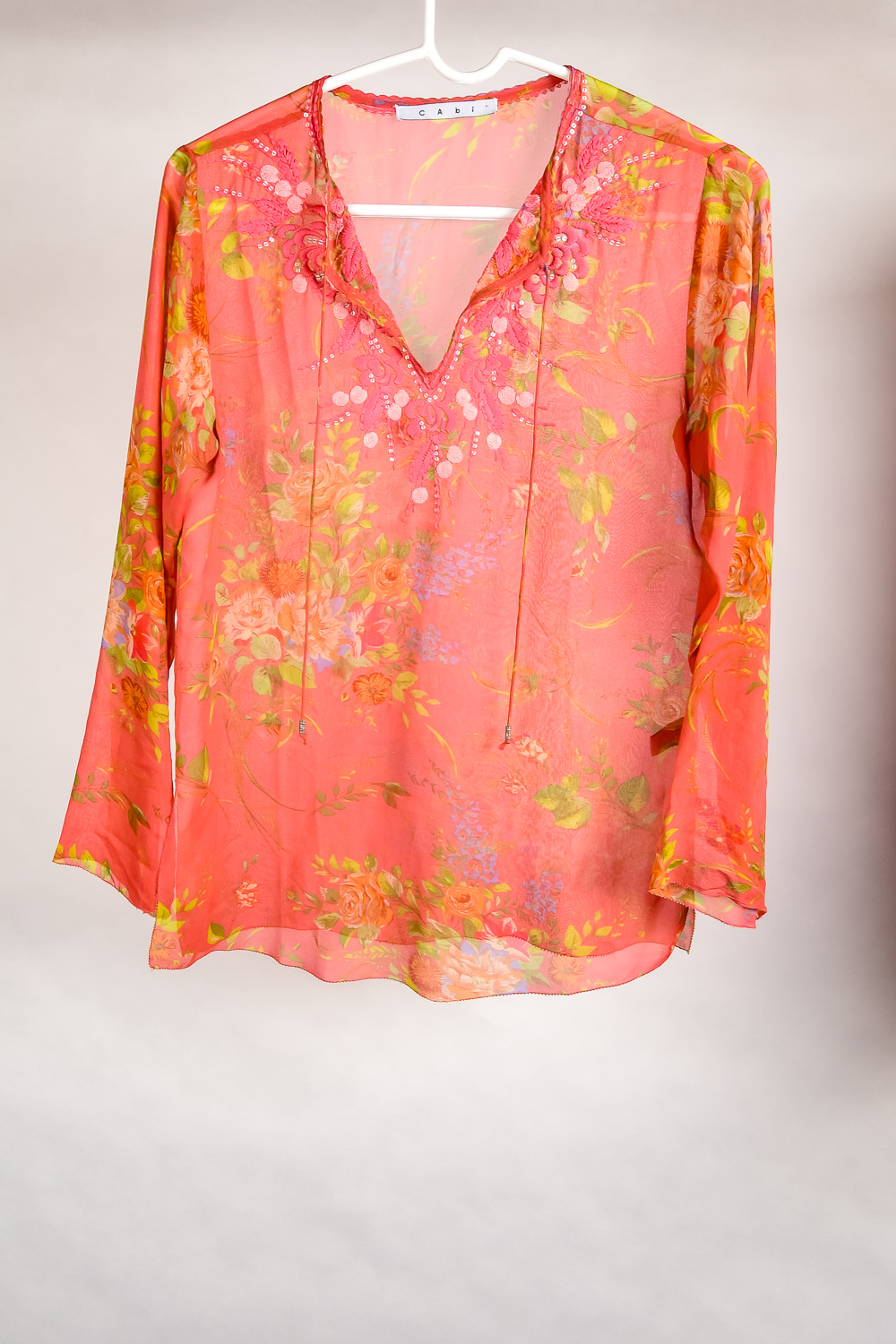 Women's Printed Silk Blouse and Skirt