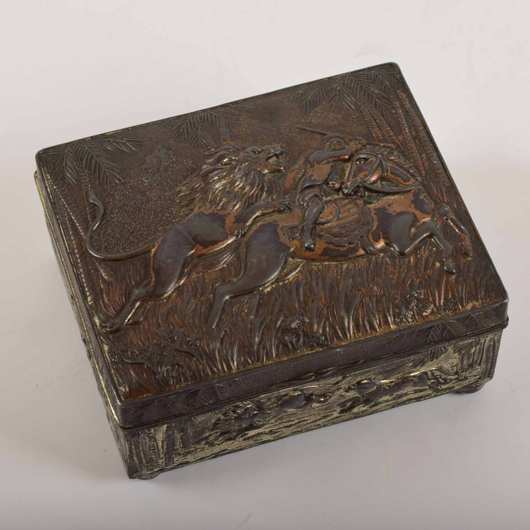 Vintage Japanese Raised Relief Cigarette Box