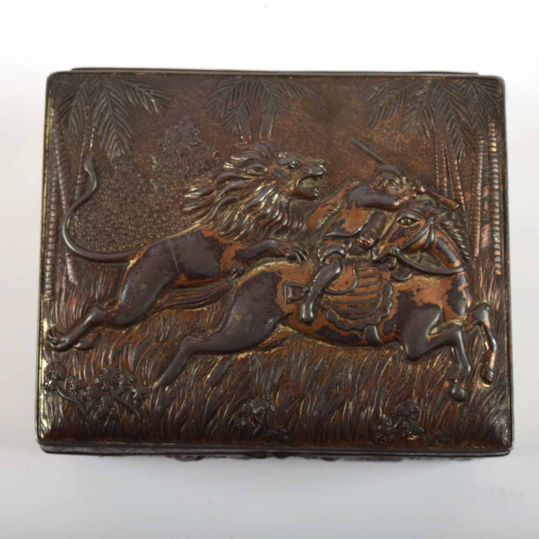 Vintage Japanese Raised Relief Cigarette Box