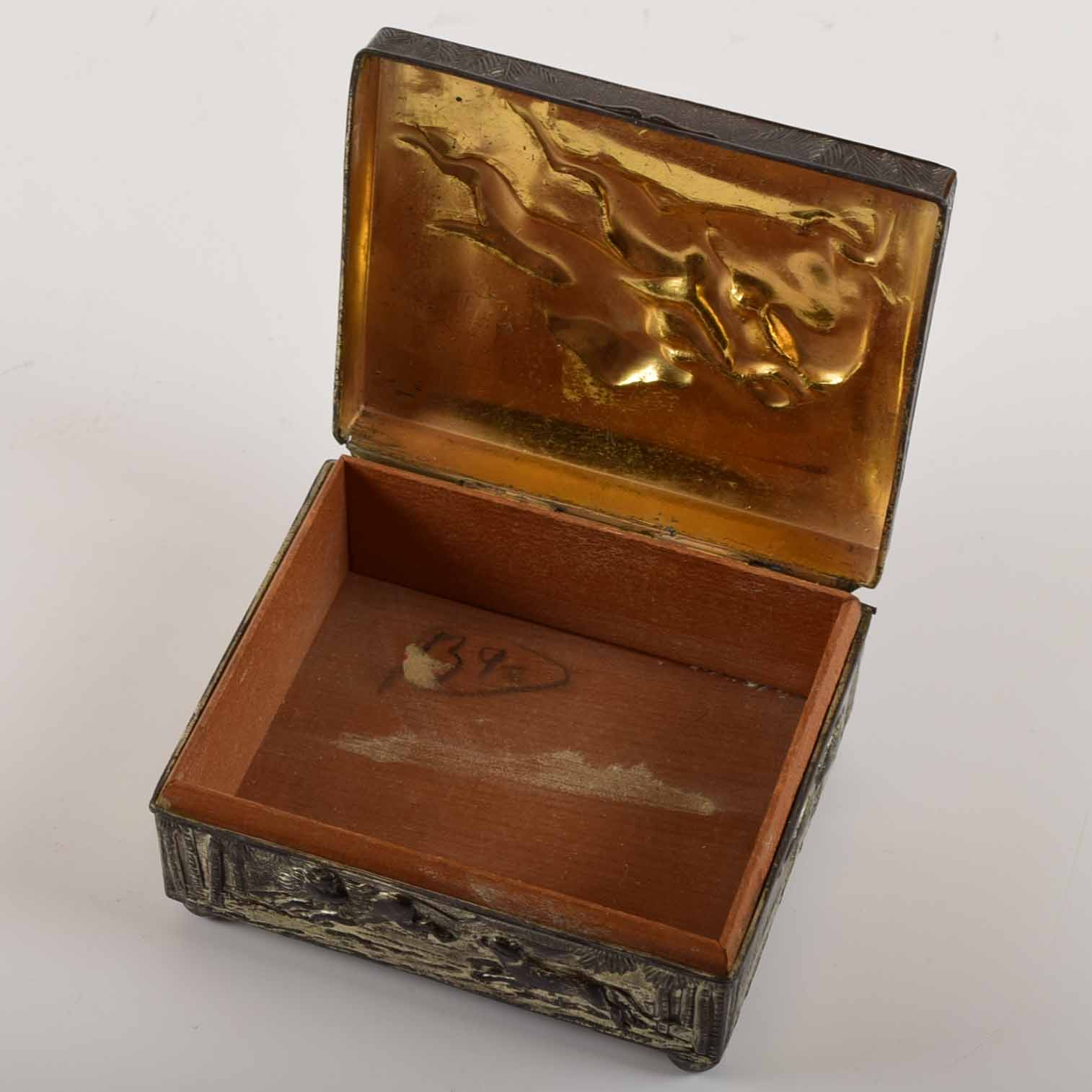 Vintage Japanese Raised Relief Cigarette Box