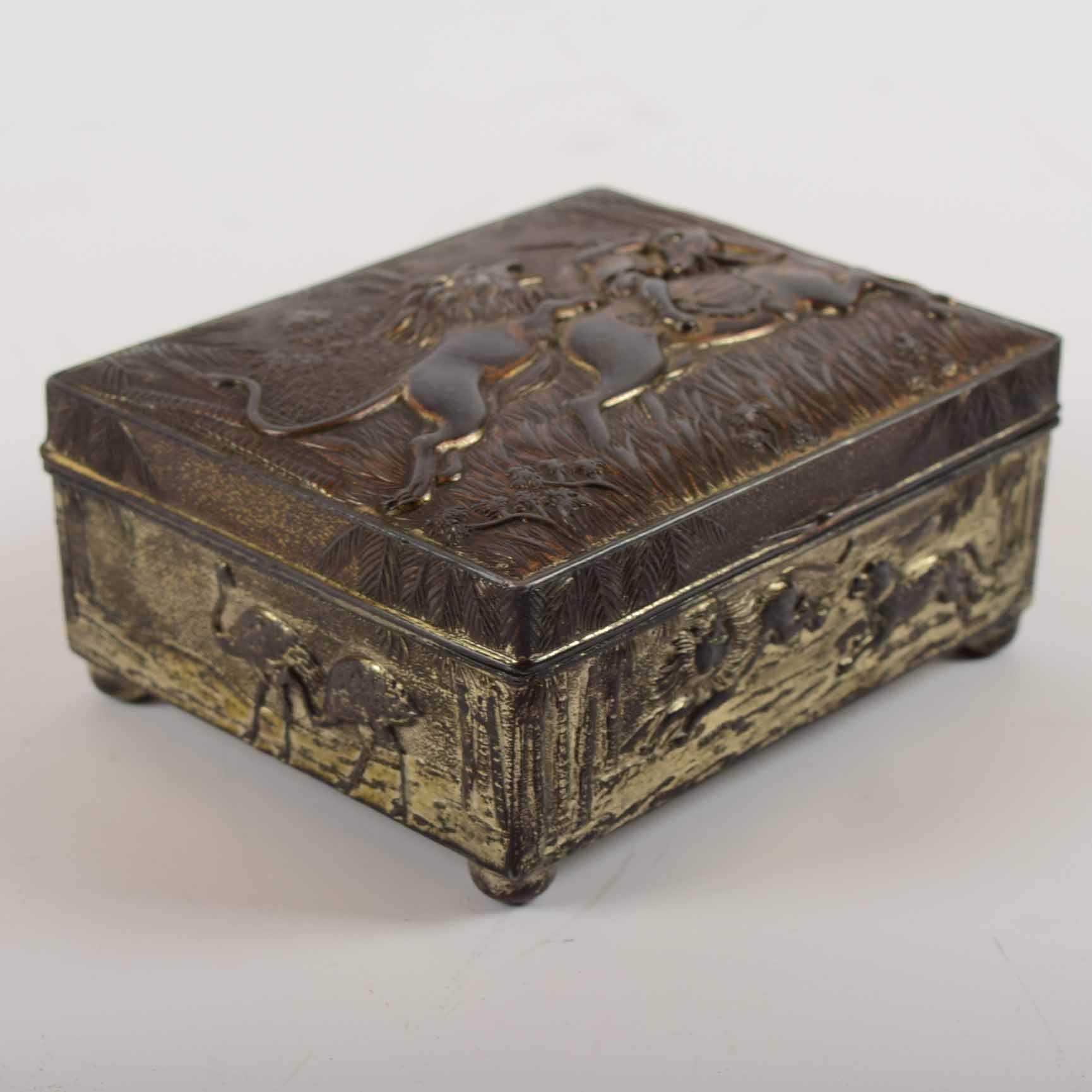 Vintage Japanese Raised Relief Cigarette Box