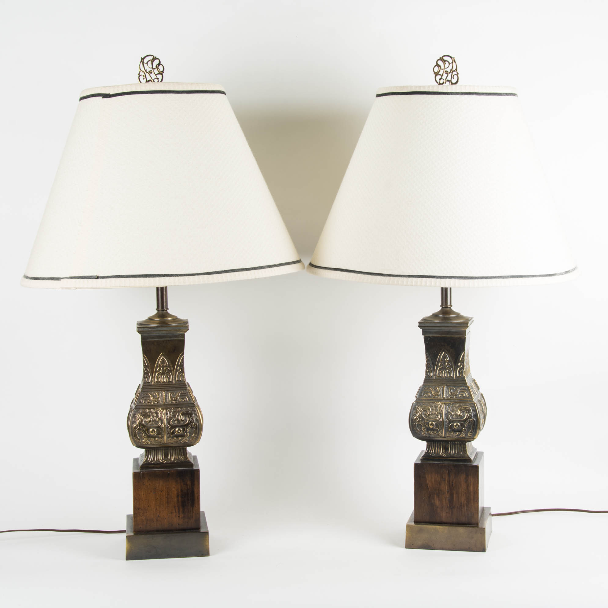 Pair of Vintage Frederick Cooper Asian Inspired Lamps