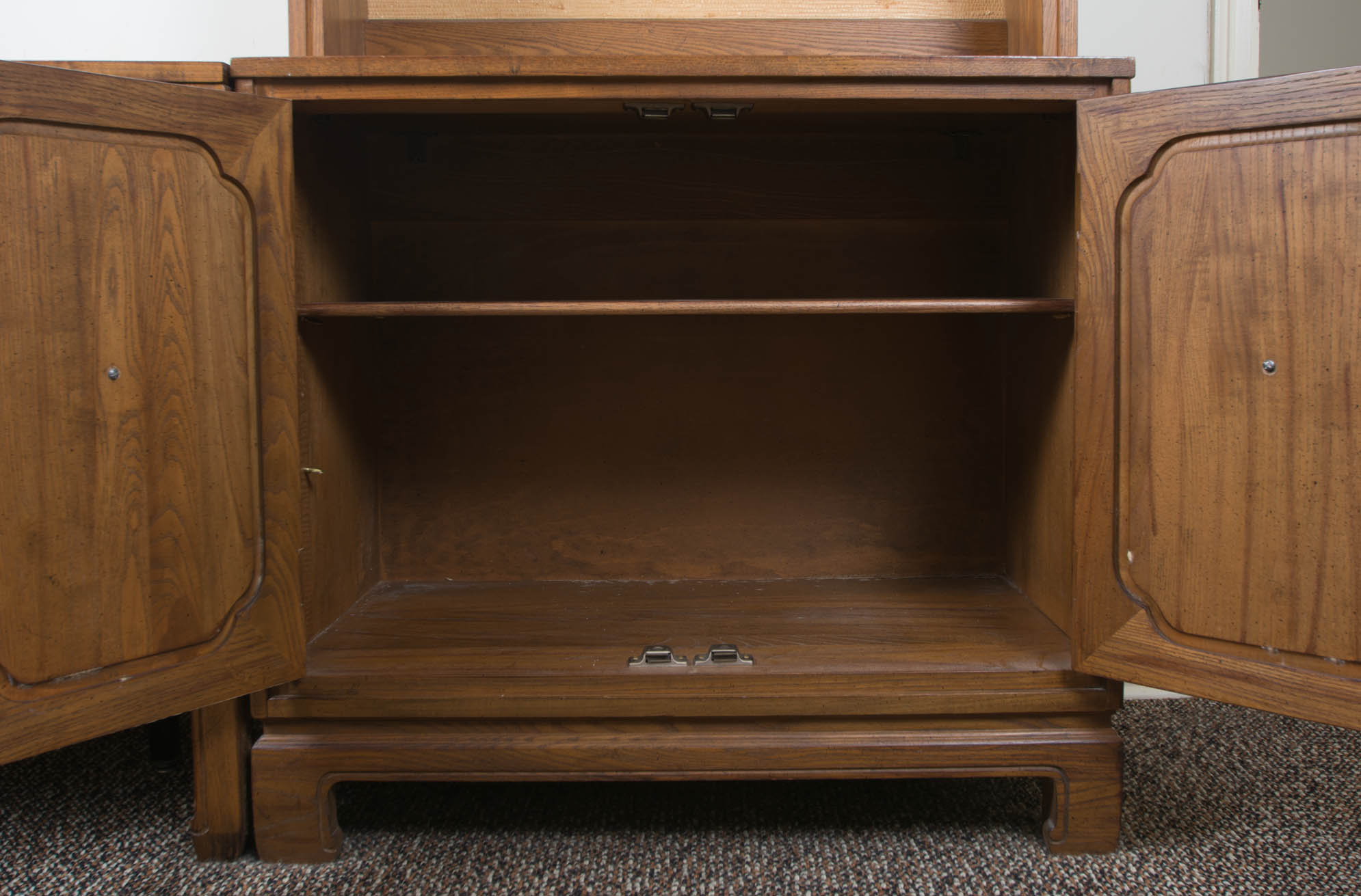Mid-Century Style Bookcase with Storage by Davis Cabinet Comapny